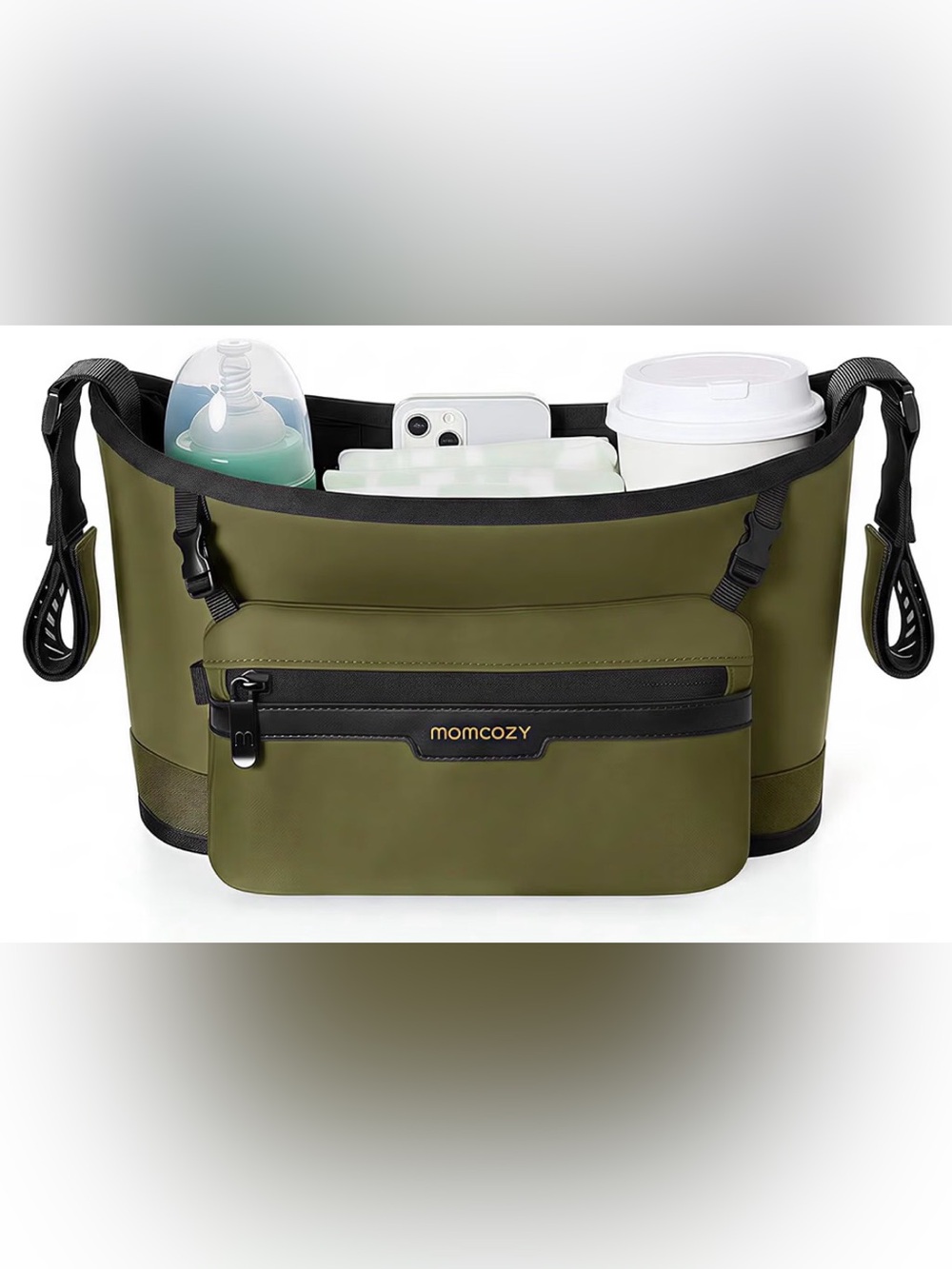 Momcozy Olive Green Kids Stroller Organizer Belt Bag